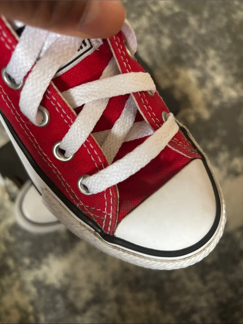 Converse Kids Red Low-Top Canvas Sneakers with White Accents